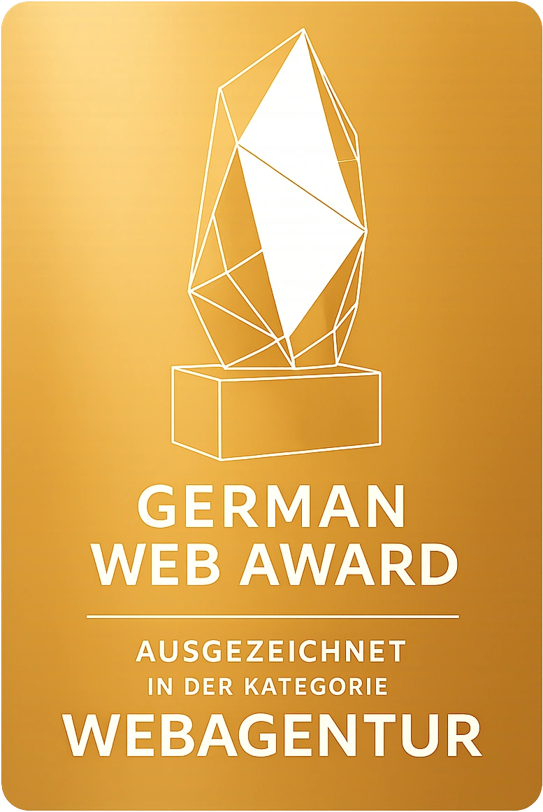 Siegel German Web Award, ausgezeichnet in der Kategorie Webagentur